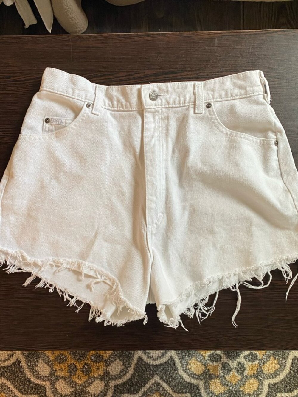 Lee White High Rise Cutoff Denim Shorts, Size 16 Petite